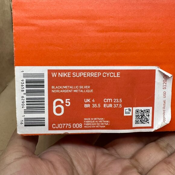 🚲❤️Nike SuperRep Cycle Sz 6.5 Women Cycling Shoes Spinning Black Red CJ0775-008 - Picture 8 of 11